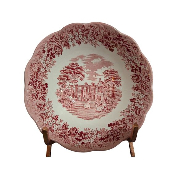 J&G Meakin Romantic England Buckinghamshire Ironstone Bowl 6.5" Pink & White - Picture 1 of 4